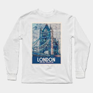 Travel Art London United Kingdom Long Sleeve T-Shirt